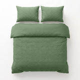 Embossed Microfibre Duvet Cover Set Curve 3D | Green | Single - 140cm (W) x 220cm (L) - The Bedding & Blankets Store