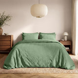 Embossed Microfibre Duvet Cover Set Curve 3D | Green | Single - 140cm (W) x 220cm (L) - The Bedding & Blankets Store