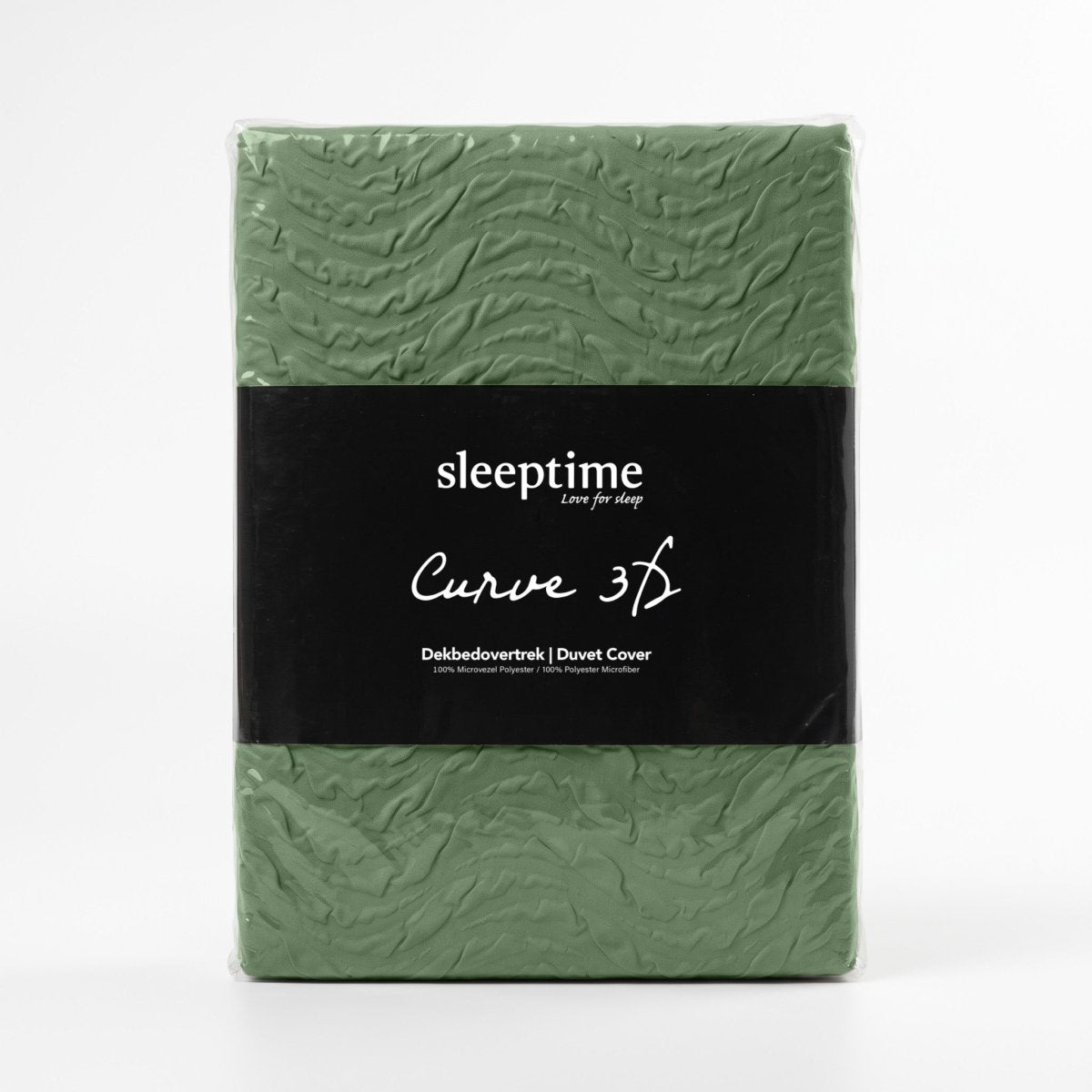 Embossed Microfibre Duvet Cover Set Curve 3D | Green | Single - 140cm (W) x 220cm (L) - The Bedding & Blankets Store