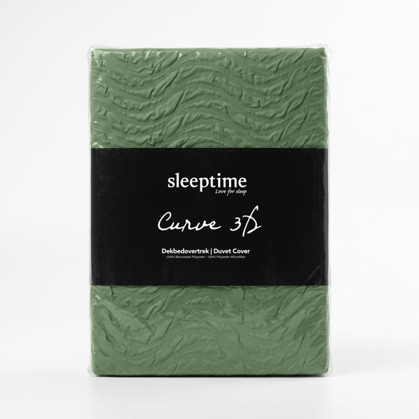 Embossed Microfibre Duvet Cover Set Curve 3D | Green | Single - 140cm (W) x 220cm (L) - The Bedding & Blankets Store