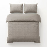 Embossed Microfibre Duvet Cover Set Curve 3D | Taupe/Grey | Single - 140cm (W) x 220cm (L) - The Bedding & Blankets Store