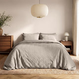 Embossed Microfibre Duvet Cover Set Curve 3D | Taupe/Grey | Single - 140cm (W) x 220cm (L) - The Bedding & Blankets Store