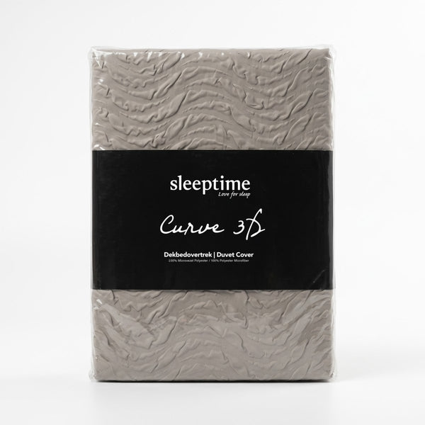 Embossed Microfibre Duvet Cover Set Curve 3D | Taupe/Grey | Single - 140cm (W) x 220cm (L) - The Bedding & Blankets Store