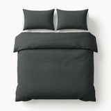 Embossed Microfibre Duvet Cover Set Modern Geo 3D | Anthracite | Single - 140cm (W) x 220cm (L) - The Bedding & Blankets Store