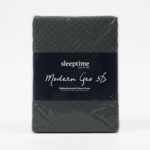Embossed Microfibre Duvet Cover Set Modern Geo 3D | Anthracite | Single - 140cm (W) x 220cm (L) - The Bedding & Blankets Store