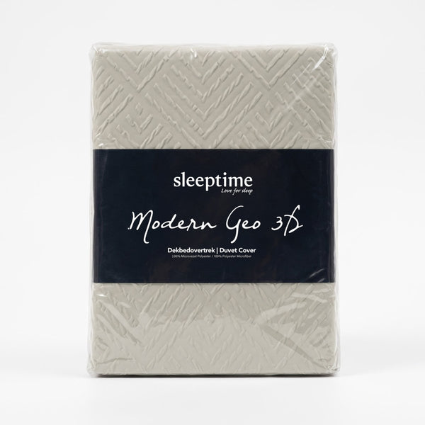 Embossed Microfibre Duvet Cover Set Modern Geo 3D | Cream | Single - 140cm (W) x 220cm (L) - The Bedding & Blankets Store