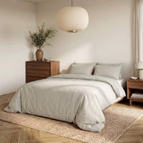 Embossed Microfibre Duvet Cover Set Modern Geo 3D | Cream | Single - 140cm (W) x 220cm (L) - The Bedding & Blankets Store