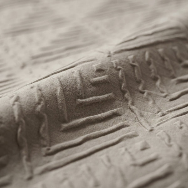 Embossed Microfibre Duvet Cover Set Modern Geo 3D | Taupe/Grey | Single - 140cm (W) x 220cm (L) - The Bedding & Blankets Store
