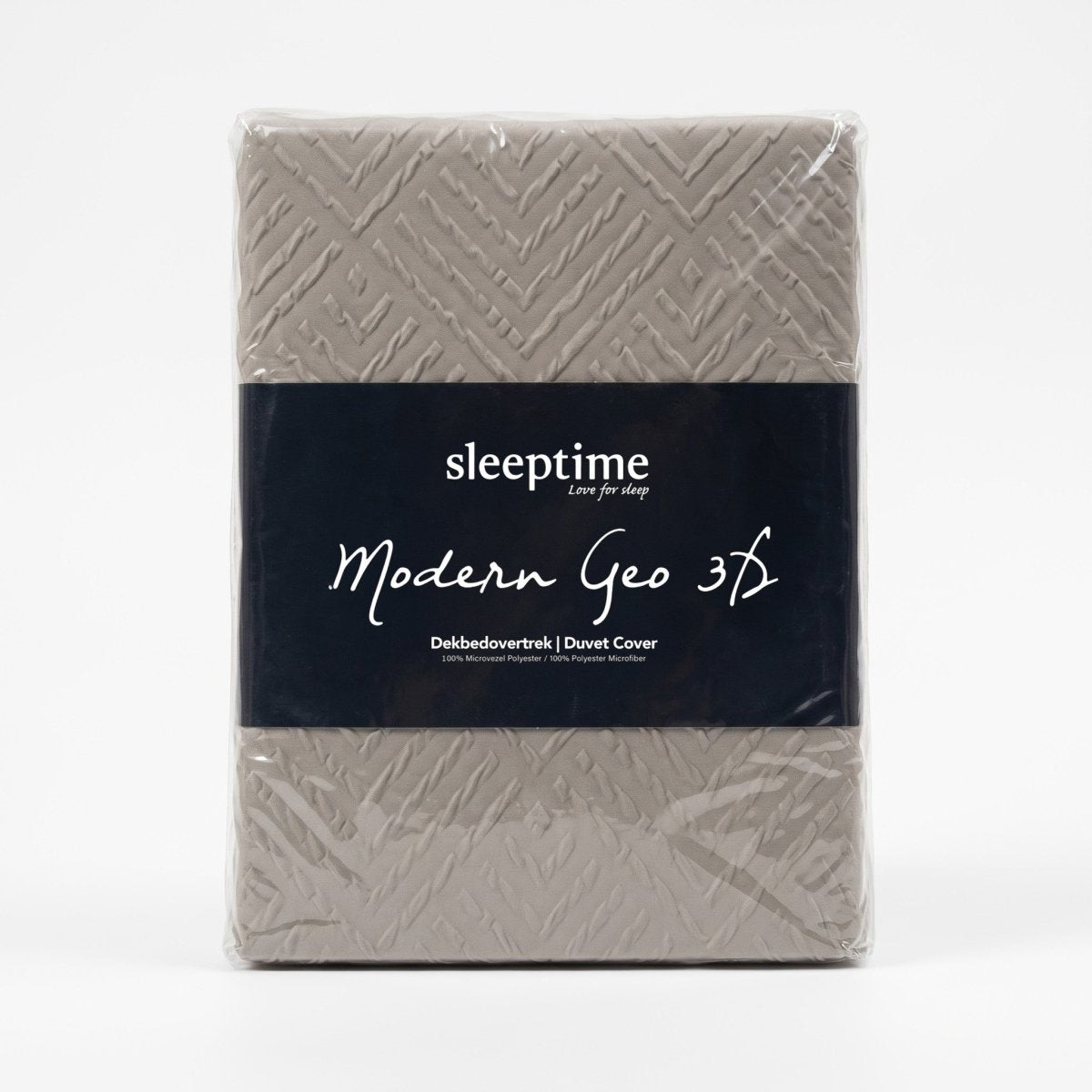 Embossed Microfibre Duvet Cover Set Modern Geo 3D | Taupe/Grey | Single - 140cm (W) x 220cm (L) - The Bedding & Blankets Store