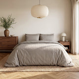Embossed Microfibre Duvet Cover Set Modern Geo 3D | Taupe/Grey | Single - 140cm (W) x 220cm (L) - The Bedding & Blankets Store