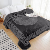 Embossed Microfibre Throw Zeta | Anthracite | Double XL - 200cm (W) x 240cm (L) - The Bedding & Blankets Store