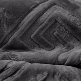Embossed Microfibre Throw Zeta | Anthracite | Double XL - 200cm (W) x 240cm (L) - The Bedding & Blankets Store
