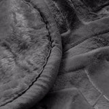Embossed Microfibre Throw Zeta | Anthracite | Double XL - 200cm (W) x 240cm (L) - The Bedding & Blankets Store