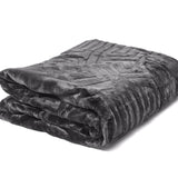 Embossed Microfibre Throw Zeta | Anthracite | Double XL - 200cm (W) x 240cm (L) - The Bedding & Blankets Store