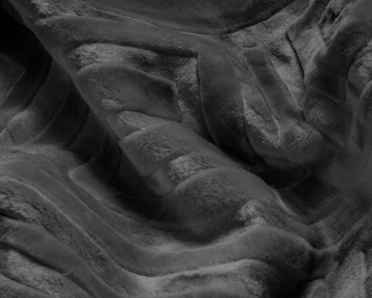 Embossed Microfibre Throw Zeta | Anthracite | Double XL - 200cm (W) x 240cm (L) - The Bedding & Blankets Store