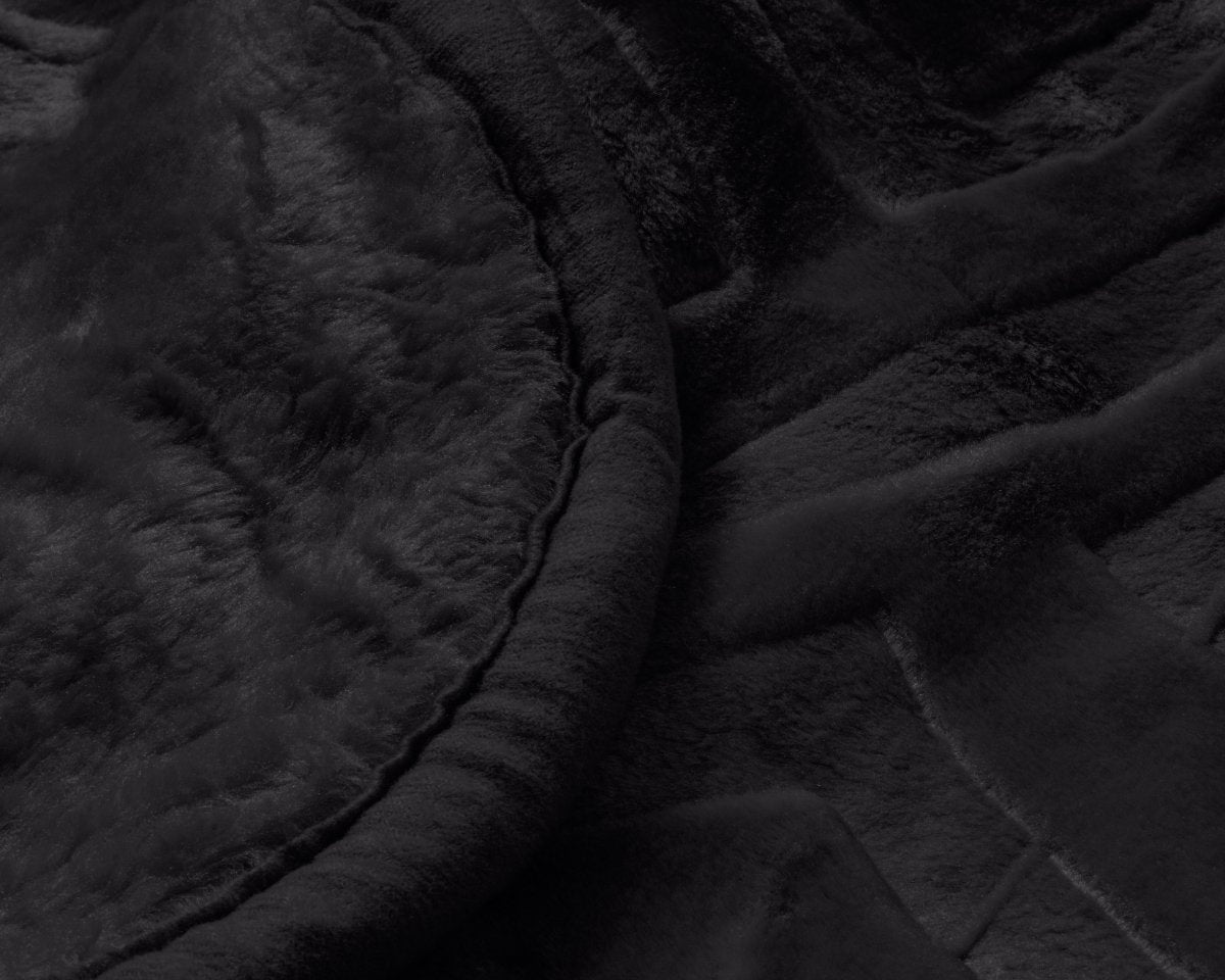 Embossed Microfibre Throw Zeta | Black | Double XL - 200cm (W) x 240cm (L) - The Bedding & Blankets Store