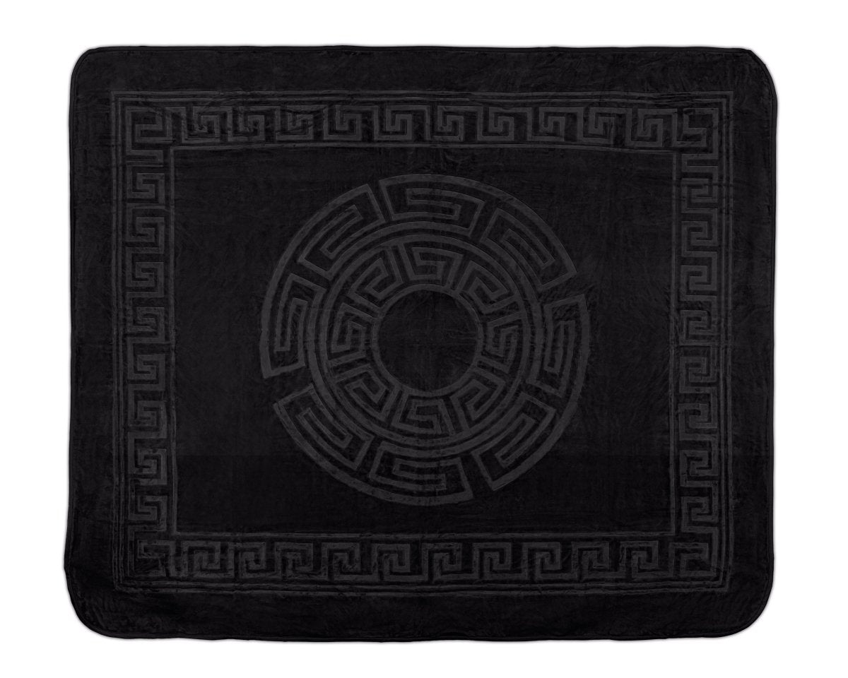 Embossed Microfibre Throw Zeta | Black | Double XL - 200cm (W) x 240cm (L) - The Bedding & Blankets Store
