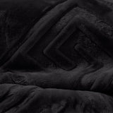 Embossed Microfibre Throw Zeta | Black | Double XL - 200cm (W) x 240cm (L) - The Bedding & Blankets Store