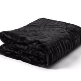 Embossed Microfibre Throw Zeta | Black | Double XL - 200cm (W) x 240cm (L) - The Bedding & Blankets Store