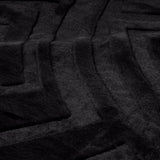Embossed Microfibre Throw Zeta | Black | Double XL - 200cm (W) x 240cm (L) - The Bedding & Blankets Store