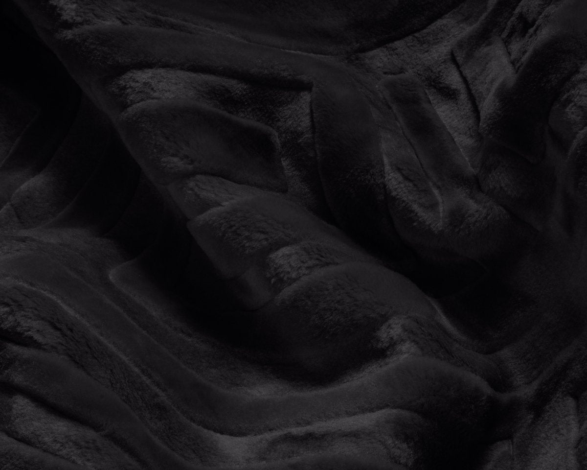 Embossed Microfibre Throw Zeta | Black | Double XL - 200cm (W) x 240cm (L) - The Bedding & Blankets Store