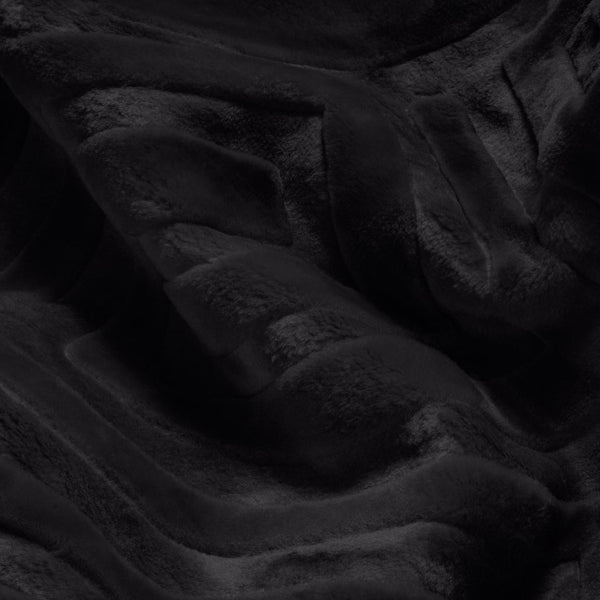 Embossed Microfibre Throw Zeta | Black | Double XL - 200cm (W) x 240cm (L) - The Bedding & Blankets Store