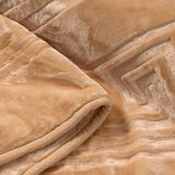 Embossed Microfibre Throw Zeta | Cream | Double XL - 200cm (W) x 240cm (L) - The Bedding & Blankets Store
