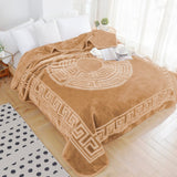 Embossed Microfibre Throw Zeta | Cream | Double XL - 200cm (W) x 240cm (L) - The Bedding & Blankets Store