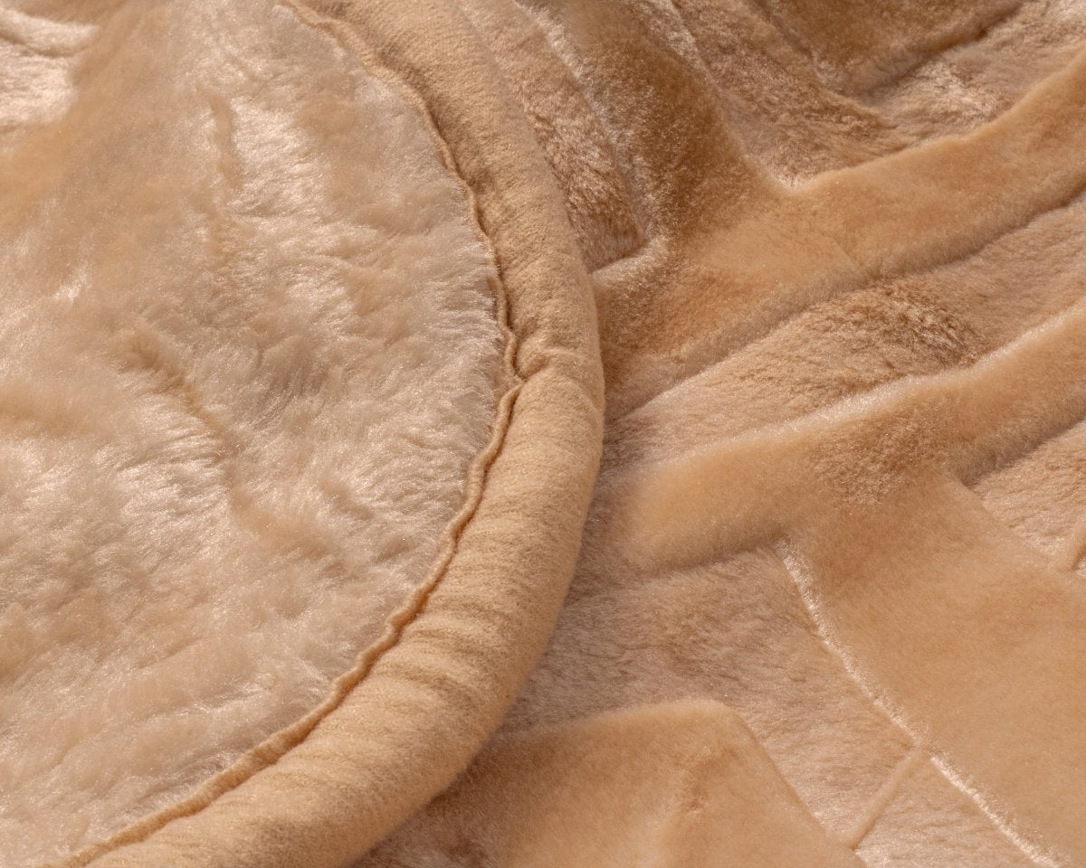 Embossed Microfibre Throw Zeta | Cream | Double XL - 200cm (W) x 240cm (L) - The Bedding & Blankets Store