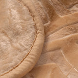 Embossed Microfibre Throw Zeta | Cream | Double XL - 200cm (W) x 240cm (L) - The Bedding & Blankets Store