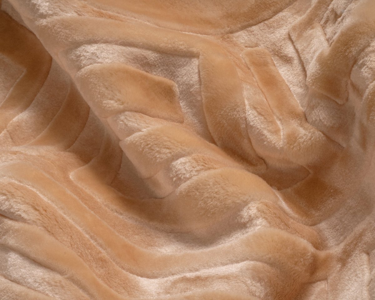 Embossed Microfibre Throw Zeta | Cream | Double XL - 200cm (W) x 240cm (L) - The Bedding & Blankets Store