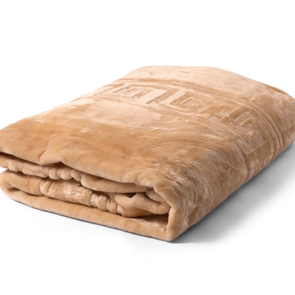 Embossed Microfibre Throw Zeta | Cream | Double XL - 200cm (W) x 240cm (L) - The Bedding & Blankets Store