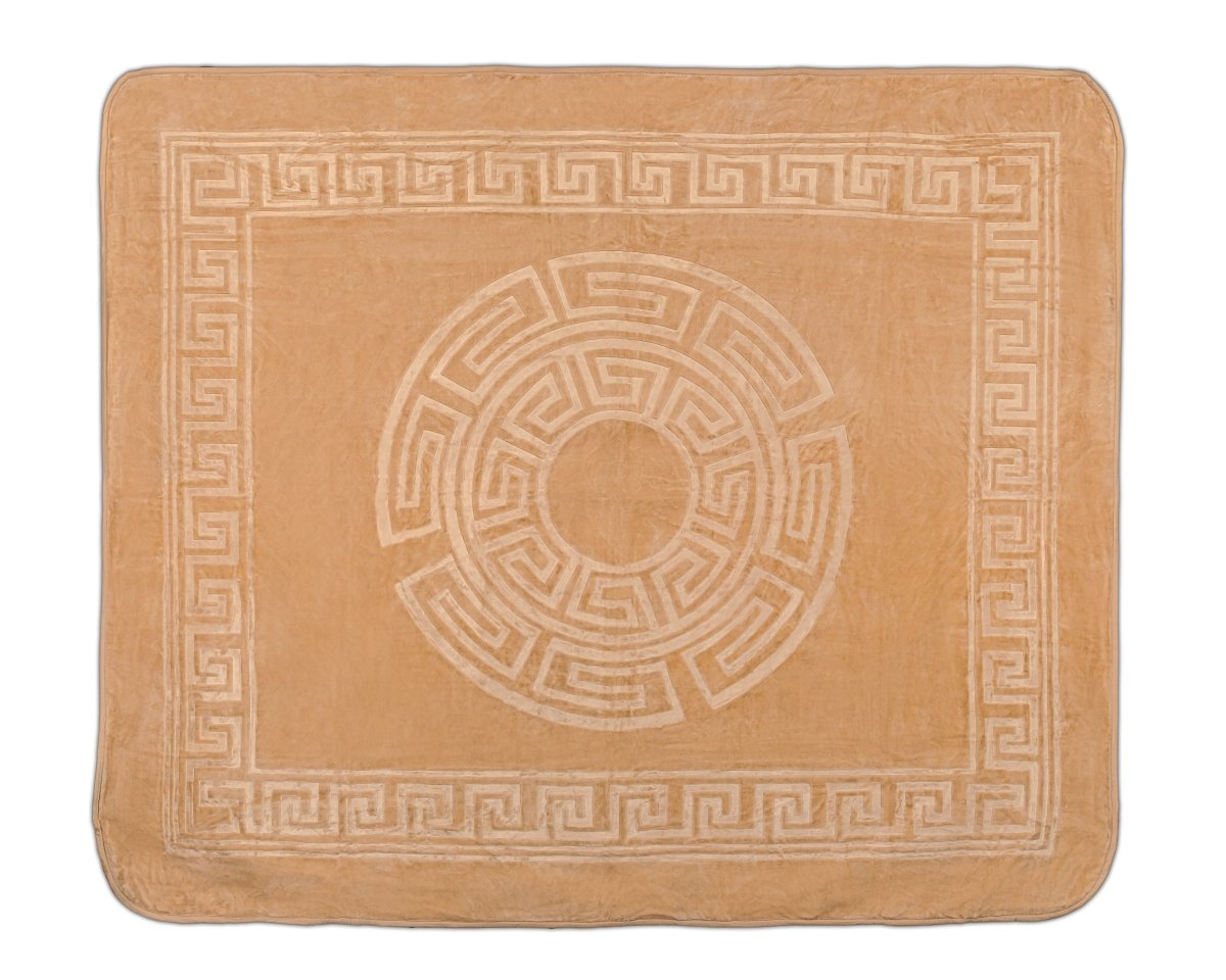 Embossed Microfibre Throw Zeta | Cream | Double XL - 200cm (W) x 240cm (L) - The Bedding & Blankets Store