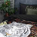 Embossed Snow Tiger Duvet | Black | Large Double (EU) - 200cm (W) x 240cm (L) - The Bedding & Blankets Store
