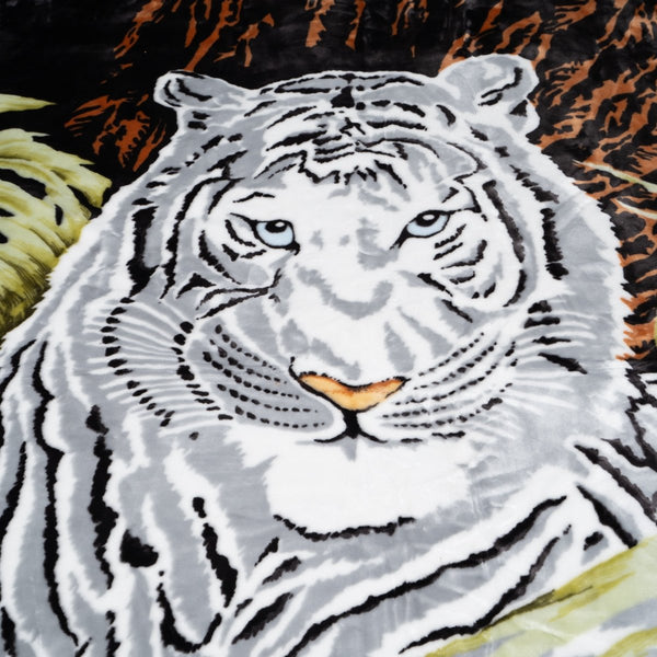Embossed Snow Tiger Duvet | Black | Large Double (EU) - 200cm (W) x 240cm (L) - The Bedding & Blankets Store