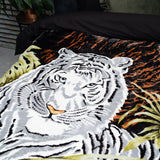 Embossed Snow Tiger Duvet | Black | Large Double (EU) - 200cm (W) x 240cm (L) - The Bedding & Blankets Store