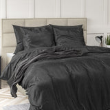 Embossed Velvet Duvet Cover Set Fashion | Black | Single - 135cm (W) x 200cm (L) - The Bedding & Blankets Store