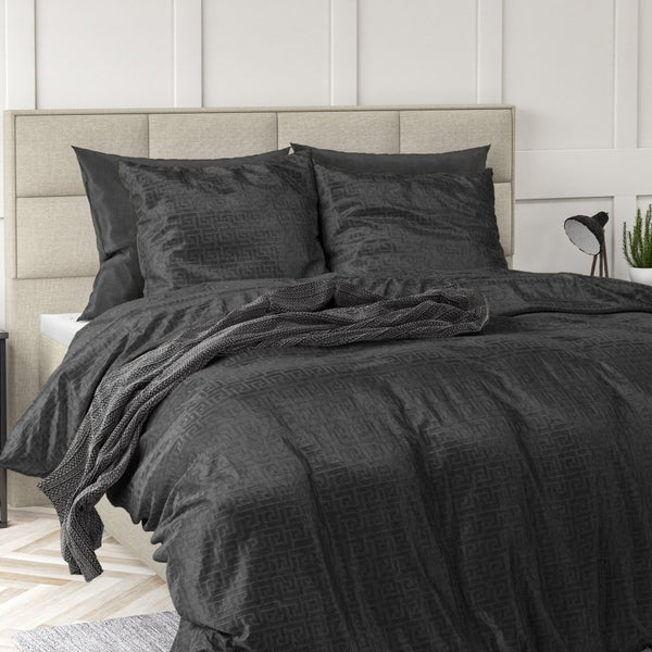 Embossed Velvet Duvet Cover Set Fashion | Black | Single - 135cm (W) x 200cm (L) - The Bedding & Blankets Store