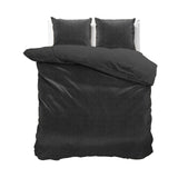 Embossed Velvet Duvet Cover Set Fashion | Black | Single - 135cm (W) x 200cm (L) - The Bedding & Blankets Store