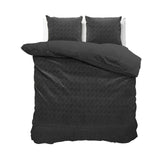Embossed Velvet Duvet Cover Set Fashion | Black | Single - 135cm (W) x 200cm (L) - The Bedding & Blankets Store