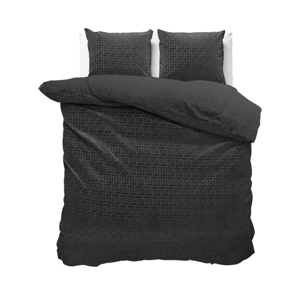 Embossed Velvet Duvet Cover Set Fashion | Black | Single - 135cm (W) x 200cm (L) - The Bedding & Blankets Store