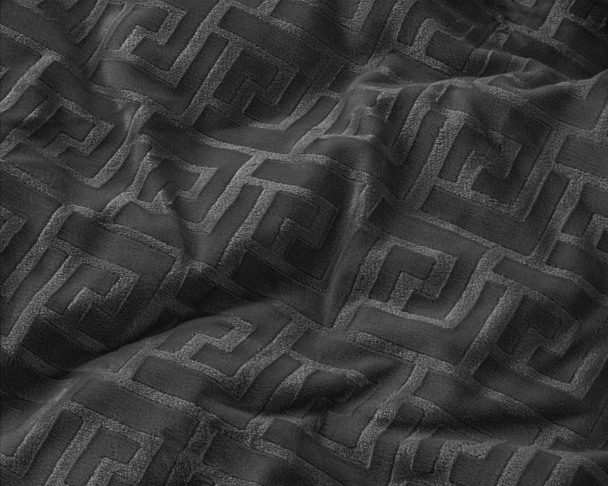 Embossed Velvet Duvet Cover Set Fashion | Black | Single - 135cm (W) x 200cm (L) - The Bedding & Blankets Store