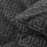 Embossed Velvet Duvet Cover Set Fashion | Black | Single - 135cm (W) x 200cm (L) - The Bedding & Blankets Store