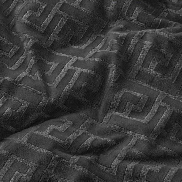 Embossed Velvet Duvet Cover Set Fashion | Black | Single - 135cm (W) x 200cm (L) - The Bedding & Blankets Store