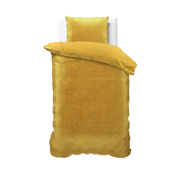 Embossed Velvet Duvet Cover Set Fashion | Gold | Single - 135cm (W) x 200cm (L) - The Bedding & Blankets Store