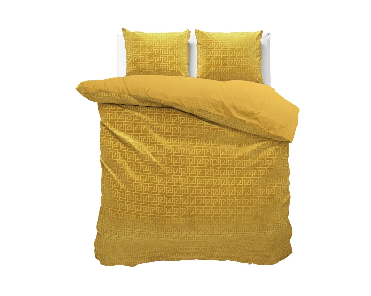 Embossed Velvet Duvet Cover Set Fashion | Gold | Single - 135cm (W) x 200cm (L) - The Bedding & Blankets Store