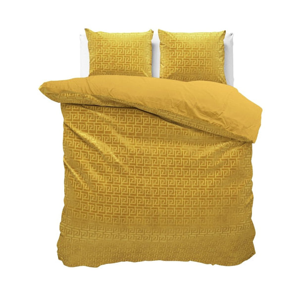 Embossed Velvet Duvet Cover Set Fashion | Gold | Single - 135cm (W) x 200cm (L) - The Bedding & Blankets Store