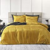 Embossed Velvet Duvet Cover Set Fashion | Gold | Single - 135cm (W) x 200cm (L) - The Bedding & Blankets Store
