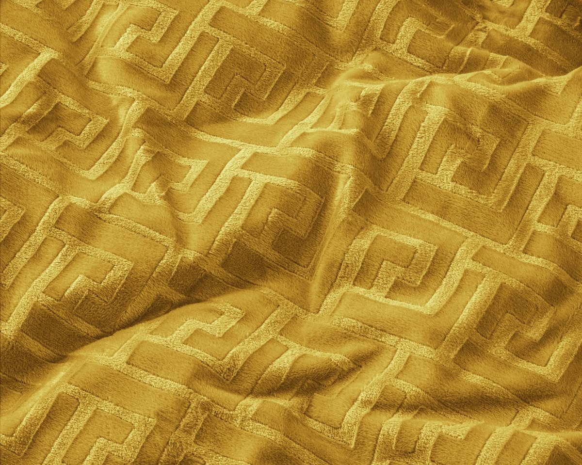 Embossed Velvet Duvet Cover Set Fashion | Gold | Single - 135cm (W) x 200cm (L) - The Bedding & Blankets Store