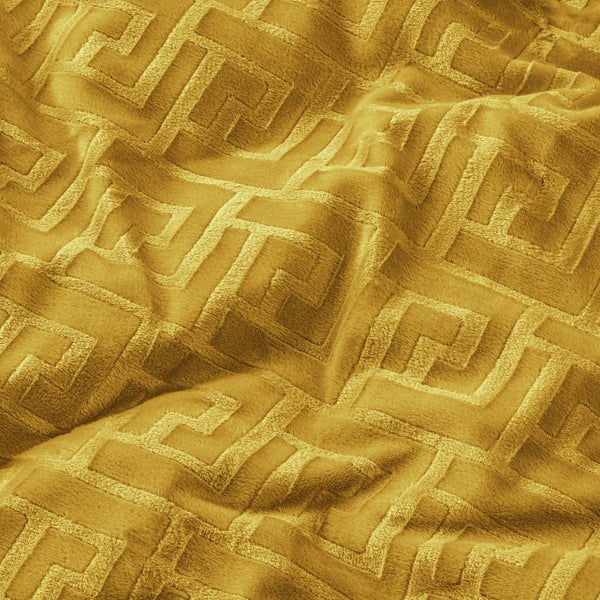 Embossed Velvet Duvet Cover Set Fashion | Gold | Single - 135cm (W) x 200cm (L) - The Bedding & Blankets Store